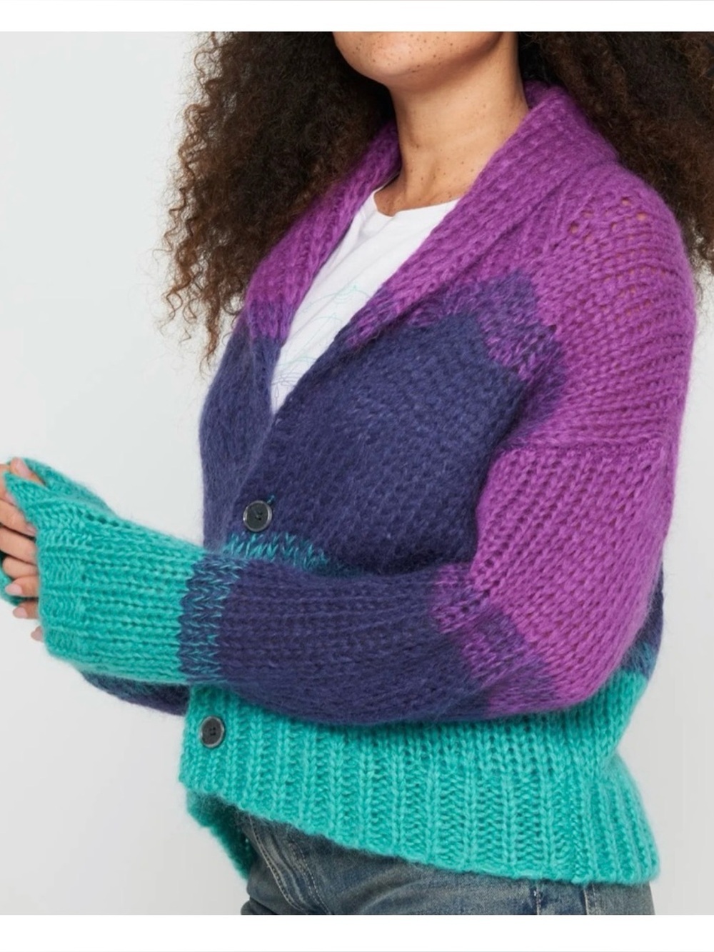Spiritual Gangster Royal Stripe Cardigan Sweater